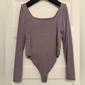 Wundermost Ultra-Soft Nulu Square-Neck Long Sleeve Bodysuit - Size: X-Large